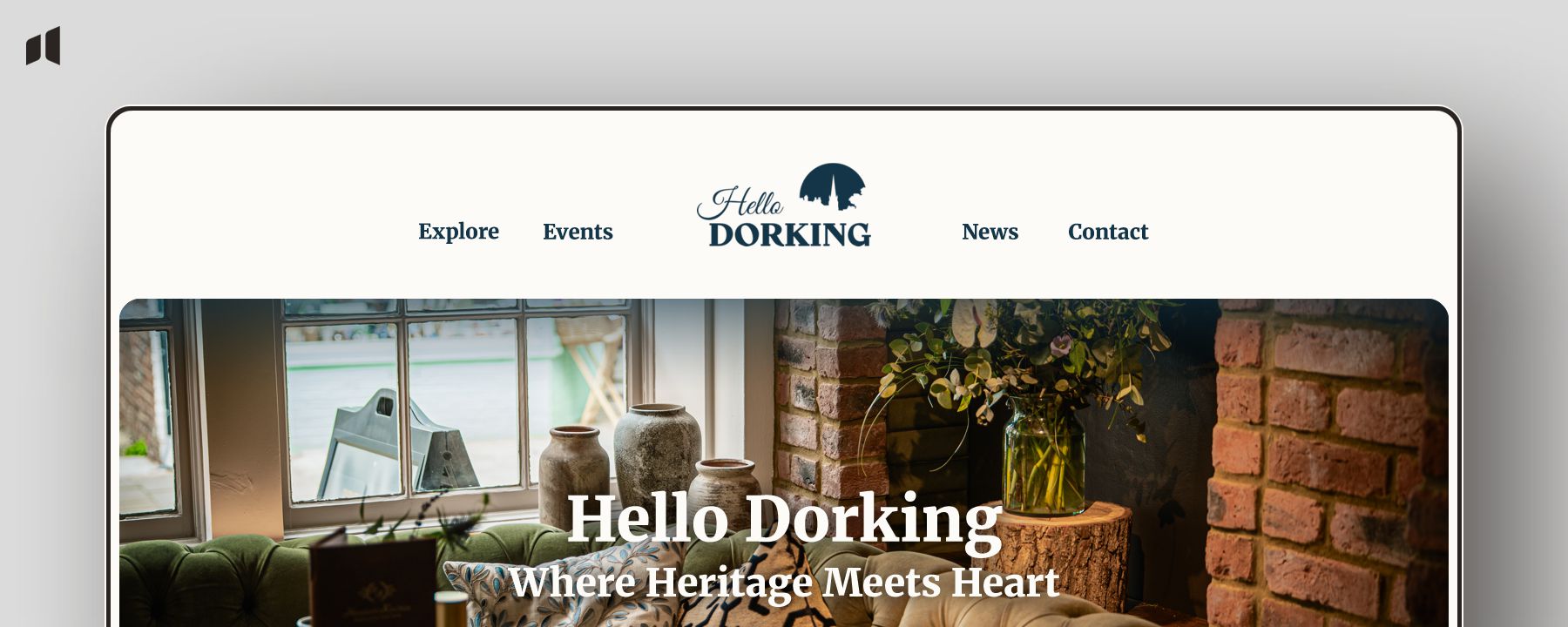 Hello Dorking website design project by Averma (Horley, Surrey) showcasing branding and digital marketing for local businesses.