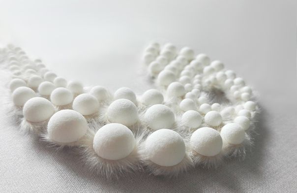 digicrafted 3d printed bead structure sculptural 3d-printed bead structure forming a flexible textile surface